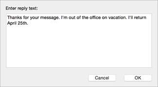 out of office for outlook mac 2016